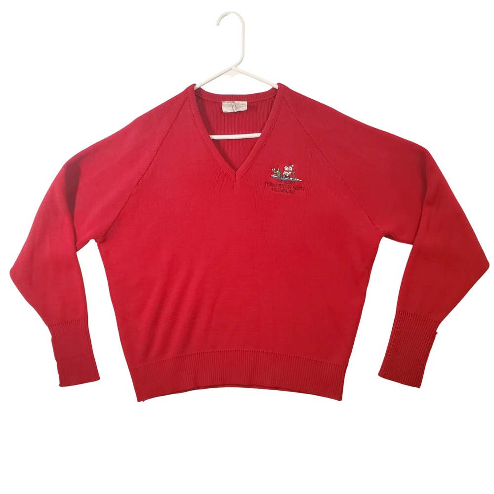 Polar Club Red V-Neck Sweater The Scott Tournament of Hearts Kelowna BC Mens S